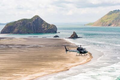 Auckland: 36 min scenic helicopter flight - Coast to Coast - Rising Off Albany: Kumeu, Huapai, and the Te Henga Black Sands