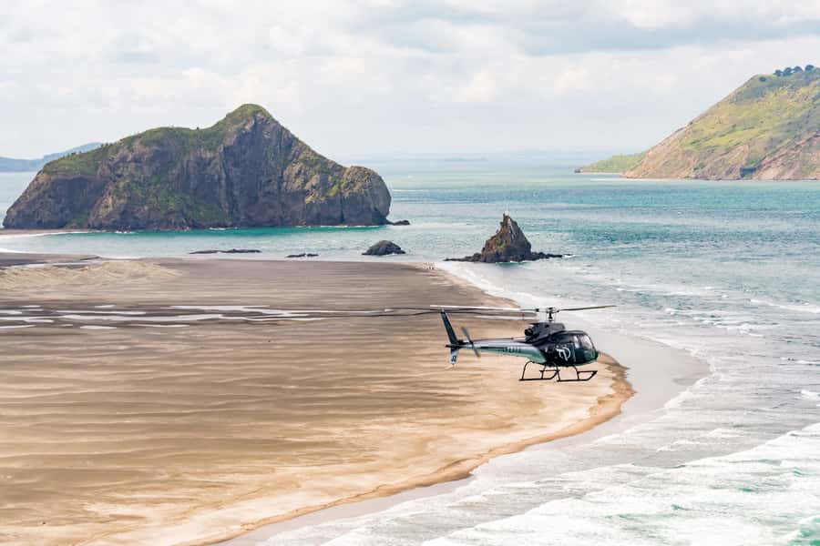 Auckland: 36 min scenic helicopter flight - Coast to Coast - Rising Off Albany: Kumeu, Huapai, and the Te Henga Black Sands