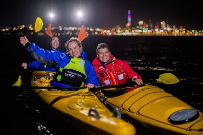 Auckland City Lights Night Kayaking Tour - Stop 1: Auckland Harbour Bridge Up Close and Vector Light Moments
