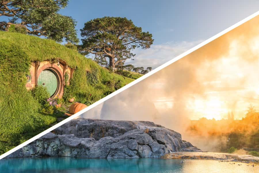 Auckland: Hobbiton and Rotorua Day Tour including Te Puia - Alexander Family Sheep Farm and Shire’s Rest: the real warm-up