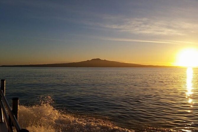 Auckland Sunset Harbour Cruise - Rangitoto Island at dusk: the second act of the sail