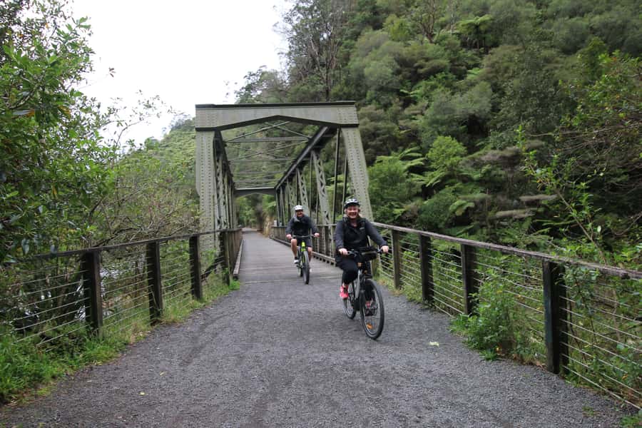 Full Day Ebike Tour - Karangahake Gorge NZ - Victoria Battery: seeing the gold-processing story close up